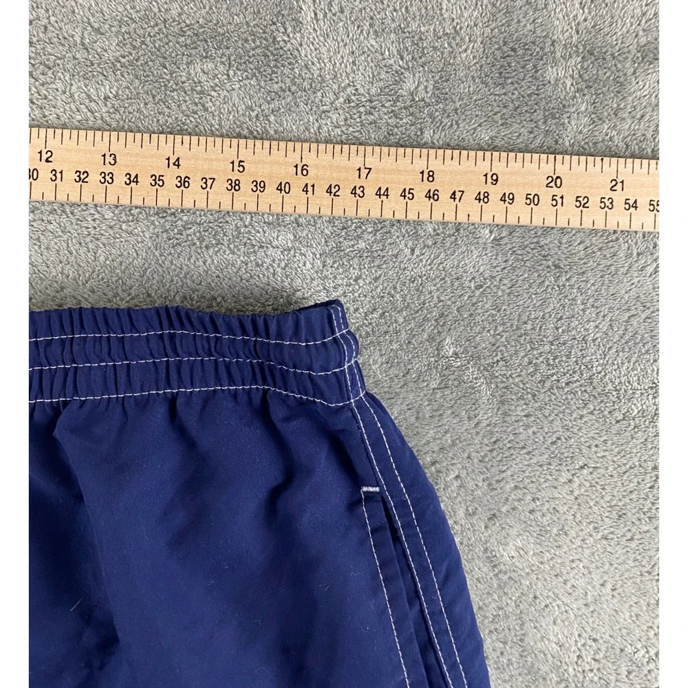 Surf Ave Mens XL Navy Blue Cargo‎ Swim Trunks Mesh Lined Contrast Stitch Shorts